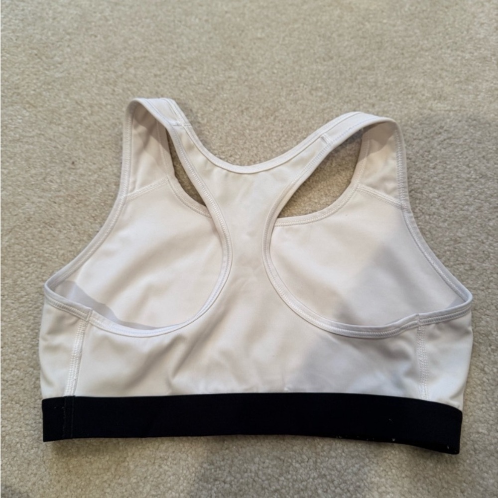 Women's White and Black Sports Bra